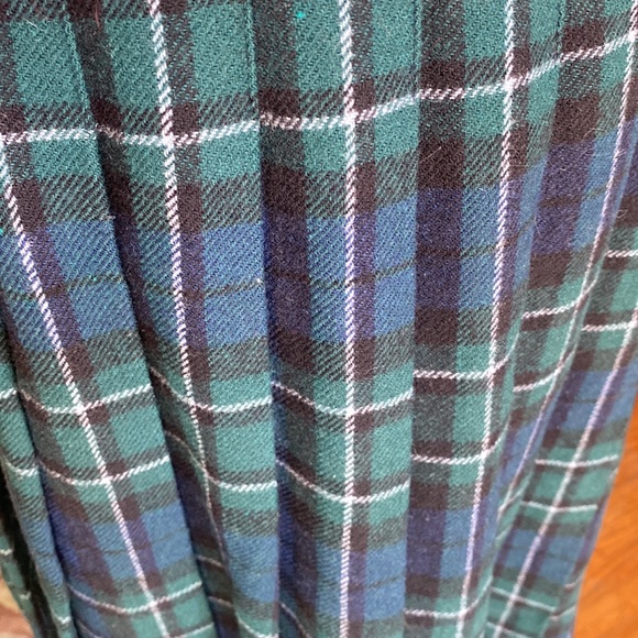 Pendleton 100% virgin wall size 6 tartan green and blue plaid ladies skirt kilt - Picture 5 of 12